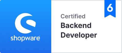 Shopware 6 Certified Backend Developer badge